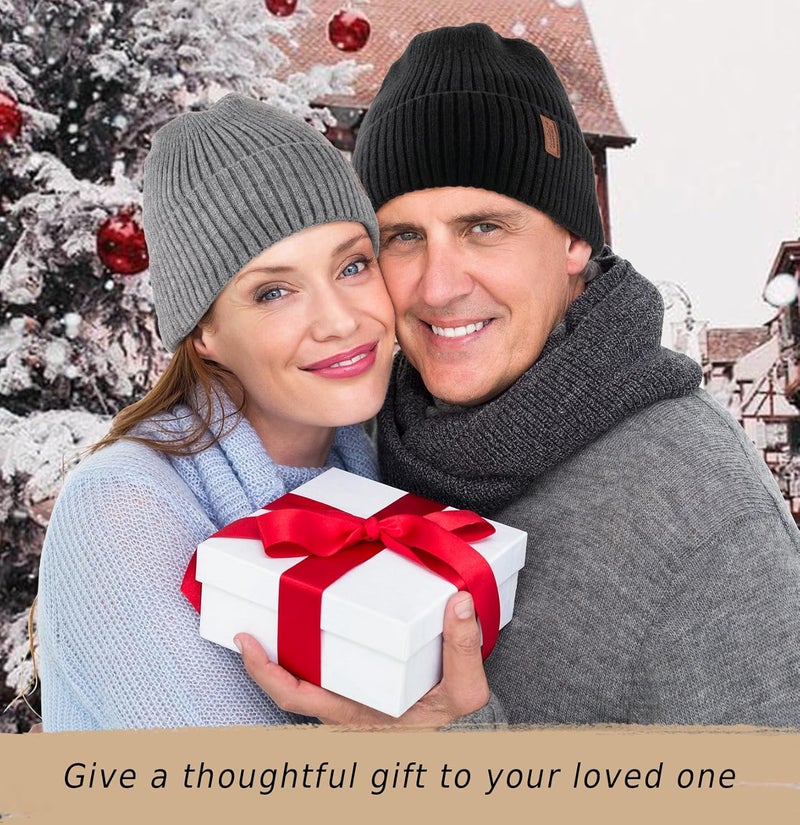 Wmcaps Warm Beanie for Men Women, Fleece Lined Beanie Warm Winter Caps Unisex Fashion Knit Cuffed Cap - Image 5